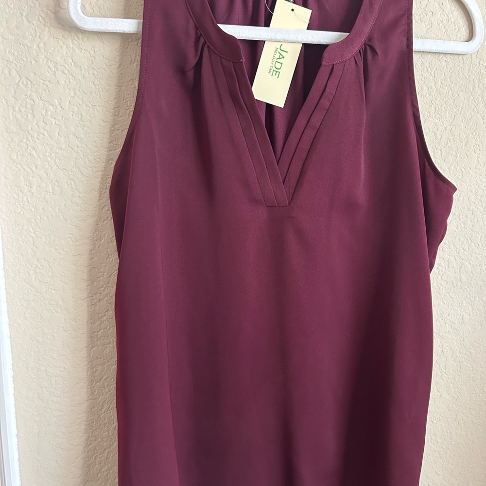 Jade Women's Deep Burgundy V-Neck Blouse